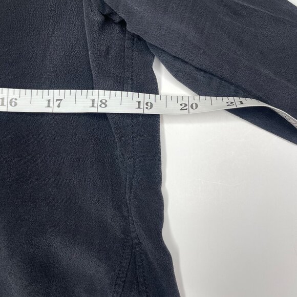 Rag & Bone Dylan Black 100% Silk Tie Cuff Cutout Back Blouse Tunic XS Luxury - Picture 10 of 15